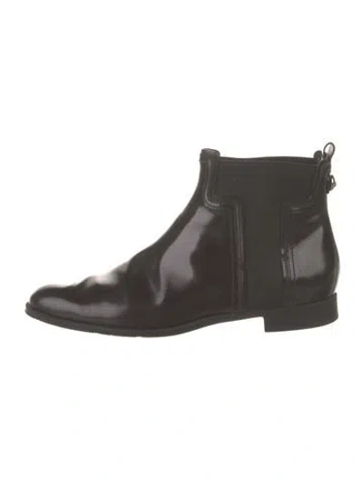 Pre-owned Tod's Leather Chelsea Boots In Black