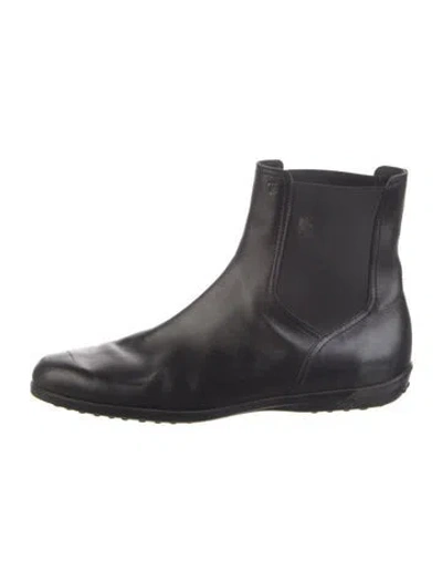Pre-owned Tod's Leather Chelsea Boots In Black