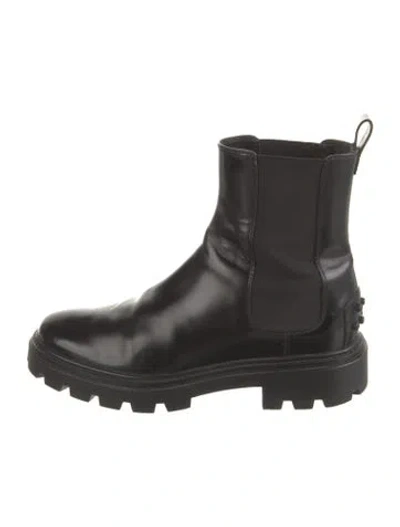 Pre-owned Tod's Leather Chelsea Boots In Black
