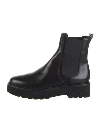 Pre-owned Tod's Leather Chelsea Boots In Black
