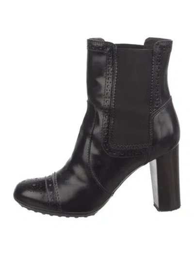Pre-owned Tod's Leather Chelsea Boots In Black