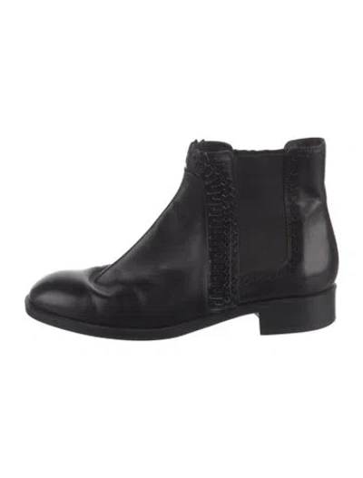 Pre-owned Tod's Leather Chelsea Boots In Black