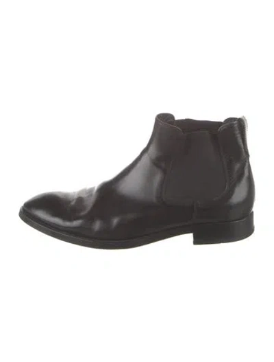 Pre-owned Tod's Leather Chelsea Boots In Black