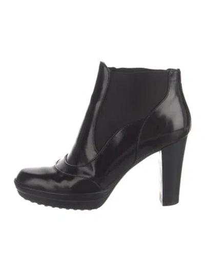 Pre-owned Tod's Leather Chelsea Boots In Black
