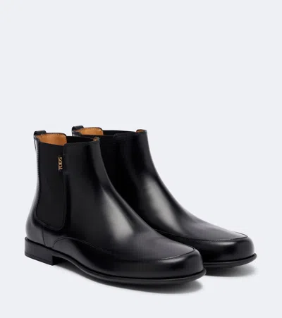 Tod's Leather Chelsea Boots In Black