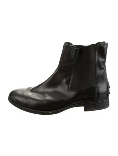 Pre-owned Tod's Leather Chelsea Boots In Black