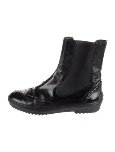 Pre-owned Tod's Leather Chelsea Boots In Black