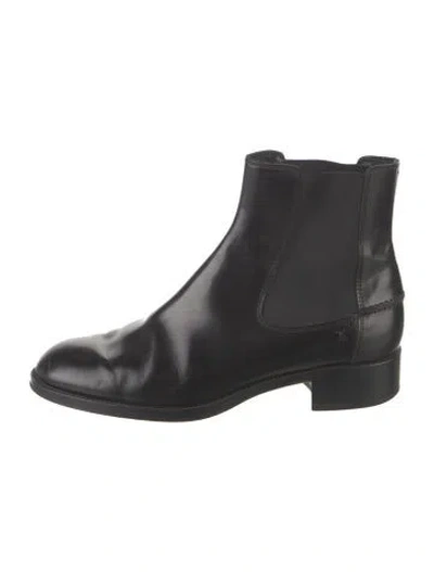 Pre-owned Tod's Leather Chelsea Boots In Black