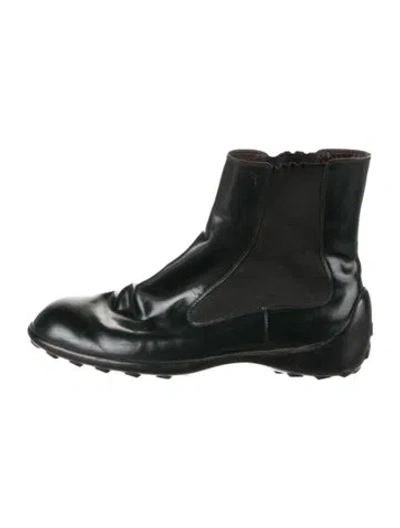 Pre-owned Tod's Leather Chelsea Boots In Black