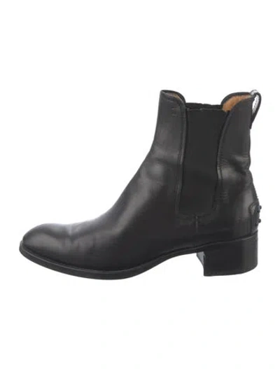 Pre-owned Tod's Leather Chelsea Boots In Black