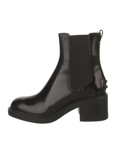 Pre-owned Tod's Leather Chelsea Boots In Black