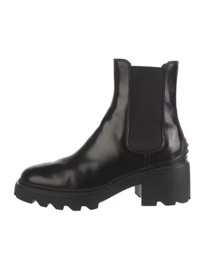 Pre-owned Tod's Leather Chelsea Boots In Black