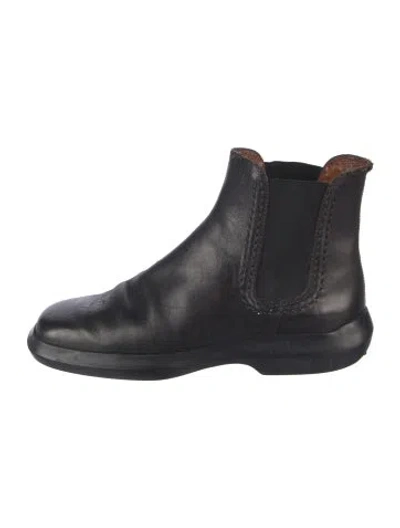Pre-owned Tod's Leather Chelsea Boots In Black