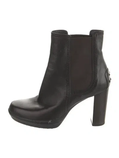 Pre-owned Tod's Leather Chelsea Boots In Black