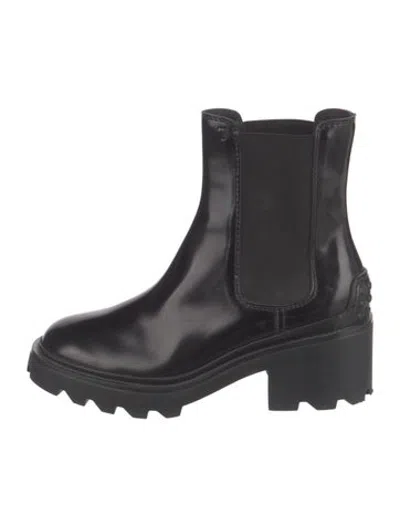 Pre-owned Tod's Leather Chelsea Boots In Black