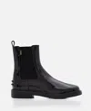 Tod's 20mm Brushed Leather Ankle Boots In Black