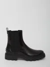 Tod's Polished Leather Ankle Boots In Black