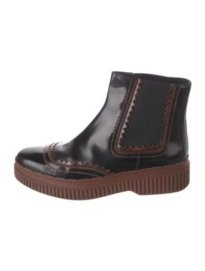Pre-owned Tod's Leather Chelsea Boots In Black/brown