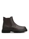 Tod's Chunky Sole Leather Ankle Boots With Elastic Panels In Brown