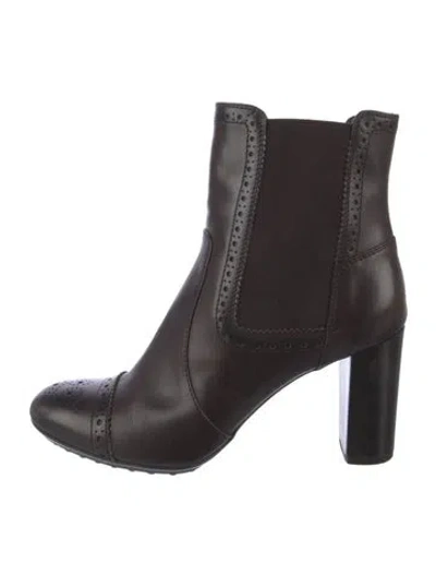 Pre-owned Tod's Leather Chelsea Boots In Brown