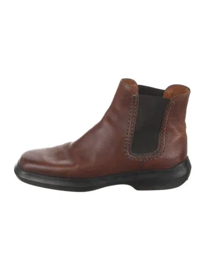 Pre-owned Tod's Leather Chelsea Boots In Brown