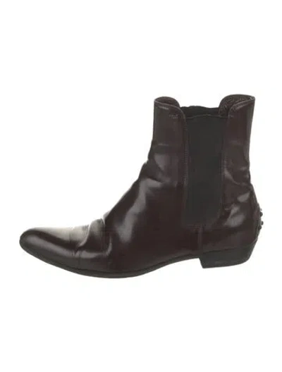 Pre-owned Tod's Leather Chelsea Boots In Brown