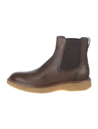 Pre-owned Tod's Leather Chelsea Boots In Brown
