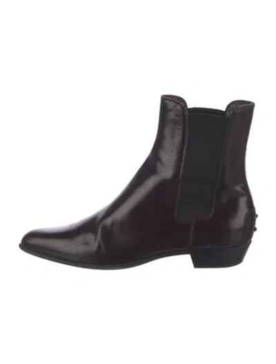 Pre-owned Tod's Leather Chelsea Boots In Brown