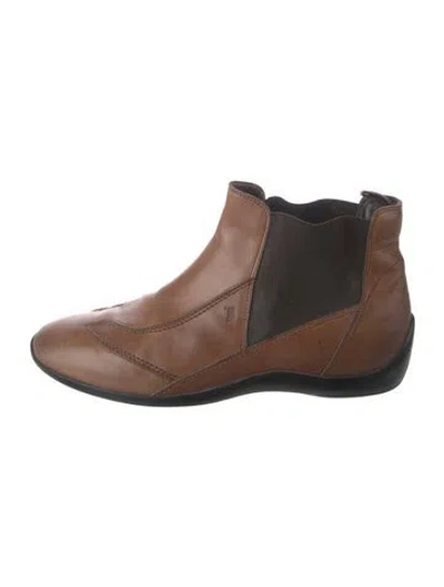 Pre-owned Tod's Leather Chelsea Boots In Brown