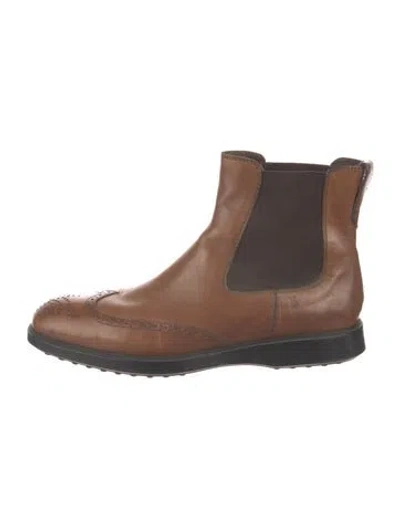 Pre-owned Tod's Leather Chelsea Boots In Brown