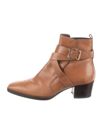 Pre-owned Tod's Leather Chelsea Boots In Brown