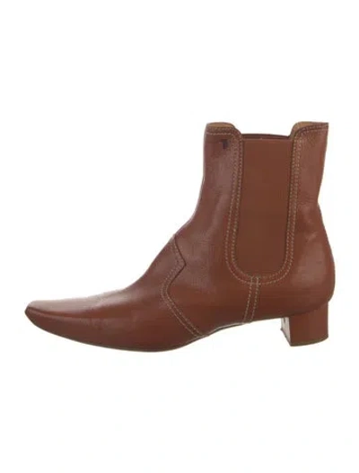Pre-owned Tod's Leather Chelsea Boots In Brown