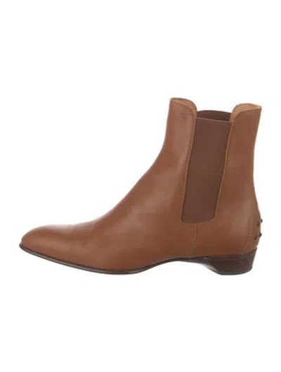 Pre-owned Tod's Leather Chelsea Boots In Brown