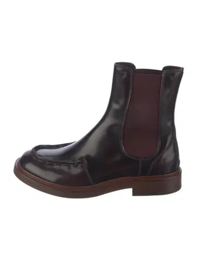 Pre-owned Tod's Leather Chelsea Boots In Brown