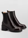 Tod's Leather Chelsea Boots Chunky Heel Pull Tab In Multi