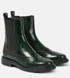 Tod's Black Chelsea Boots With Perforations In Leather Woman In Green