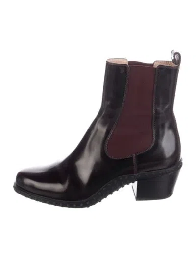 Pre-owned Tod's Leather Chelsea Boots In Purple