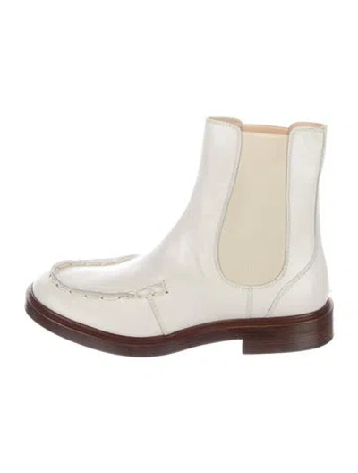 Pre-owned Tod's Leather Chelsea Boots In White