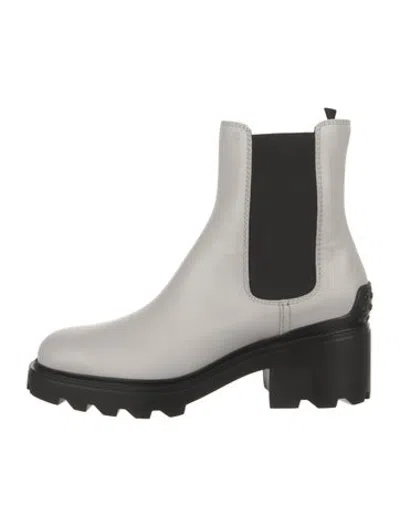 Pre-owned Tod's Leather Chelsea Boots In White