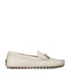 Tod's Leather City Gommino Driving Shoes In White