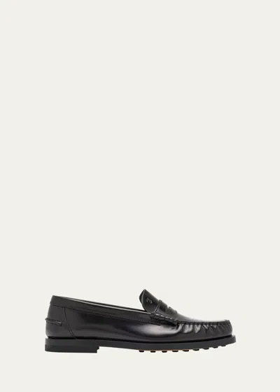 TOD'S LEATHER CLASSIC PENNY LOAFERS