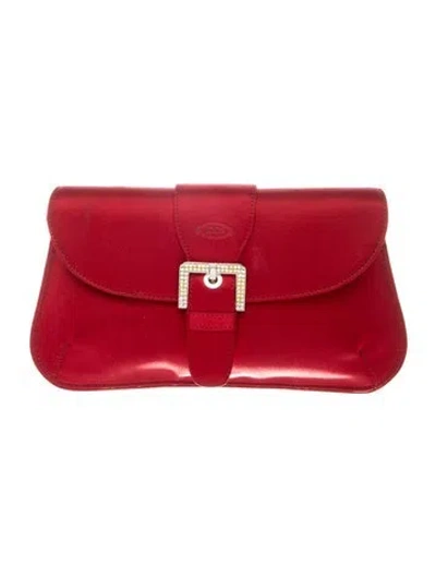 Pre-owned Tod's Leather Clutch In Red
