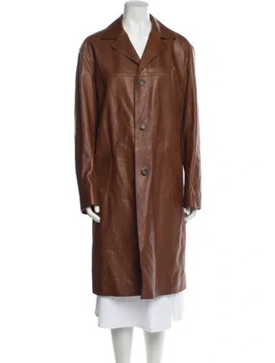 Pre-owned Tod's Leather Coat In Brown