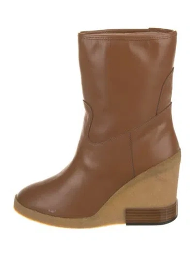 Pre-owned Tod's Leather Colorblock Pattern Boots In Brown
