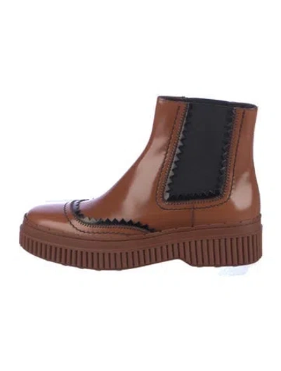 Pre-owned Tod's Leather Colorblock Pattern Chelsea Boots In Multi