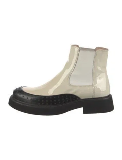 Pre-owned Tod's Leather Colorblock Pattern Chelsea Boots In Neutral