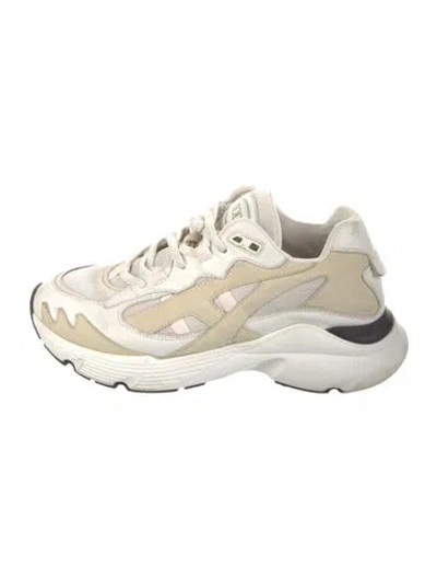 Pre-owned Tod's Leather Colorblock Pattern Chunky Sneakers In Neutral