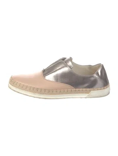 Pre-owned Tod's Leather Colorblock Pattern Espadrille Sneakers In Neutral