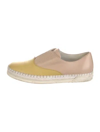 Pre-owned Tod's Leather Colorblock Pattern Espadrille Sneakers In Neutral
