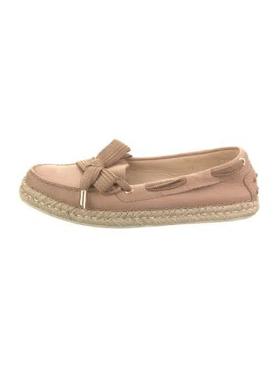 Pre-owned Tod's Leather Colorblock Pattern Espadrilles In Neutral